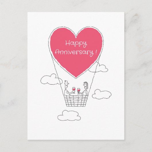 Happy Wedding Jubileum Red Heart trouwende paren Briefkaart (Voorkant)
