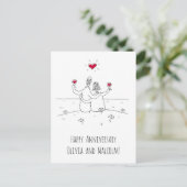 Happy Wedding Jubileum Red Heart trouwende paren Briefkaart (Staand voorkant)