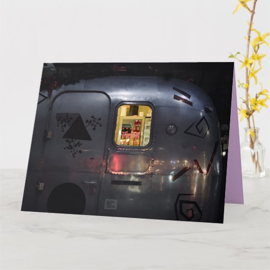 HAPPY WEDDING JUBILEUM RETRO CAMPER BIG KAART (Gele Bloem)