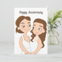 Happy Wedding Jubileum Romantic Lesbian Couple