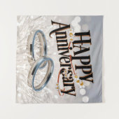 Happy Wedding Jubileum tapijt Wandkleed (Voorkant (horizontaal))