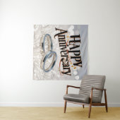 Happy Wedding Jubileum tapijt Wandkleed (In Situ (horizontaal))