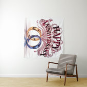 Happy Wedding Jubileum tapijt Wandkleed (In Situ (horizontaal))