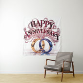 Happy Wedding Jubileum tapijt Wandkleed (In situ)