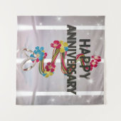 Happy Wedding Jubileum tapijt Wandkleed (Voorkant (horizontaal))