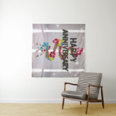 Happy Wedding Jubileum tapijt Wandkleed (In Situ (horizontaal))