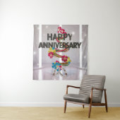 Happy Wedding Jubileum tapijt Wandkleed (In situ)