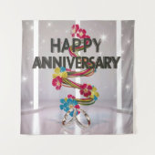 Happy Wedding Jubileum tapijt Wandkleed (Voorkant)