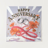 Happy Wedding Jubileum tapijt Wandkleed (Voorkant)