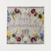 Happy Wedding Jubileum tapijt Wandkleed (Voorkant)