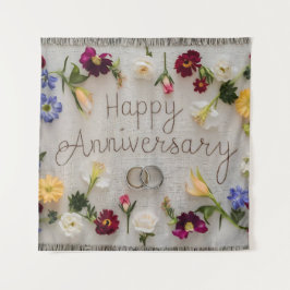 Happy Wedding Jubileum tapijt Wandkleed