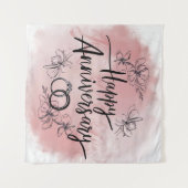 Happy Wedding Jubileum tapijt Wandkleed (Voorkant (horizontaal))