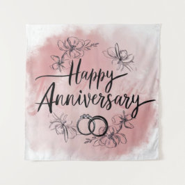 Happy Wedding Jubileum tapijt Wandkleed