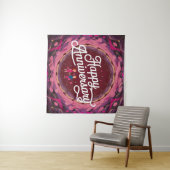 Happy Wedding Jubileum tapijt Wandkleed (In Situ (horizontaal))