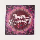 Happy Wedding Jubileum tapijt Wandkleed (Voorkant)