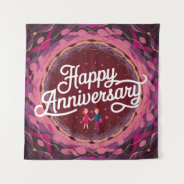 Happy Wedding Jubileum tapijt Wandkleed