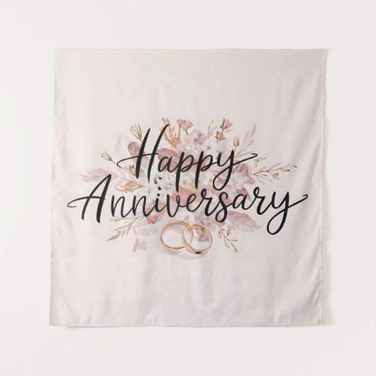 Happy Wedding Jubileum tapijt Wandkleed (Voorkant)