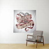 Happy Wedding Jubileum tapijt Wandkleed (In situ)