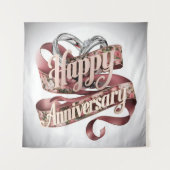 Happy Wedding Jubileum tapijt Wandkleed (Voorkant)