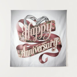 Happy Wedding Jubileum tapijt Wandkleed