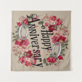 Happy Wedding Jubileum tapijt Wandkleed (Voorkant (horizontaal))