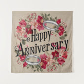 Happy Wedding Jubileum tapijt Wandkleed (Voorkant)