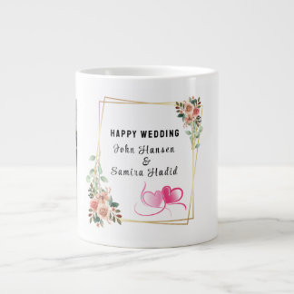"Happy Wedding" Jubileum Verloving Paar Grote Koffiekop