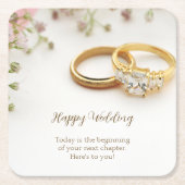 Happy Wedding Kartonnen Onderzetters (Voorkant)