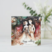 Happy Wedding Love Kaarten (Staand voorkant)