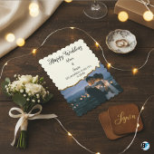 Happy Wedding Minimalist Paper Cutting With Photo Kaart
