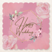 Happy Wedding Onderzetter Set (Voorkant)