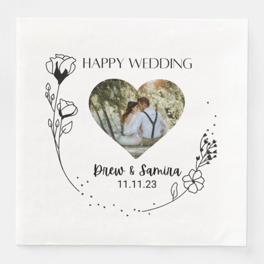 Happy Wedding Paper Napkin Servet (Voorkant)