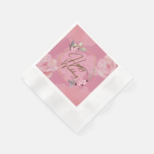 Happy Wedding Paper servetten (Hoek)