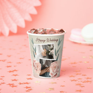 Happy Wedding Papieren Bekers