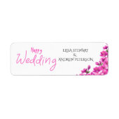 Happy Wedding Romantic Floral Wedding Etiket (Voorkant)