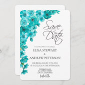 Happy Wedding Romantic Floral Wedding Kaart (Voorkant / Achterkant)