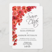 Happy Wedding Romantic Floral Wedding Kaart (Voorkant / Achterkant)