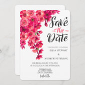 Happy Wedding Romantic Floral Wedding Kaart (Voorkant / Achterkant)