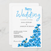 Happy Wedding Romantic Floral Wedding Kaart (Voorkant / Achterkant)