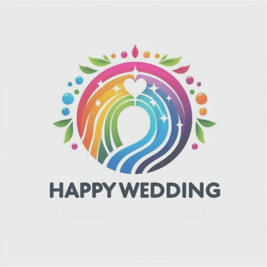 Happy Wedding Sticker (Voorkant)