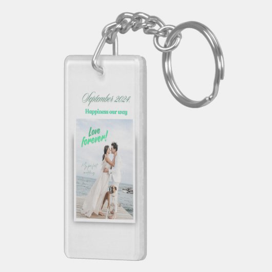 Happy Wedding Vision Board Acryl Sleutelhanger (Achterkant Rechts)