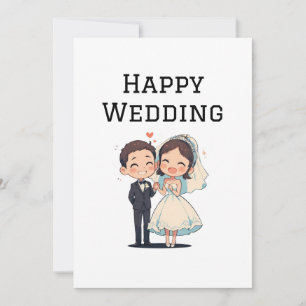 Happy Wedding Wenskaart Bedankkaart