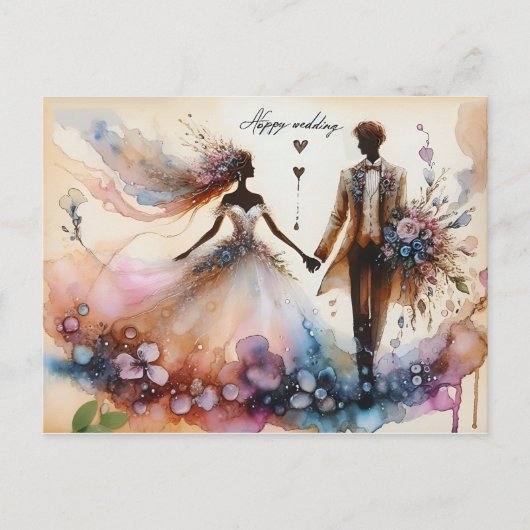 Happy Wedding Wenskaarten Briefkaart (Voorkant)