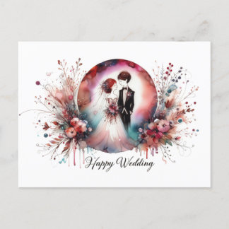 Happy Wedding Wenskaarten Briefkaart
