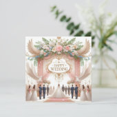 Happy Wedding Wenskaarten Feestdagenkaart (Staand voorkant)