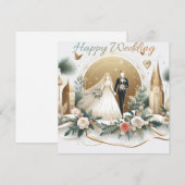 Happy Wedding Wenskaarten Feestdagenkaart (Voorkant / Achterkant)