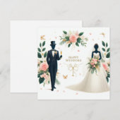 Happy Wedding Wenskaarten Feestdagenkaart (Voorkant / Achterkant)