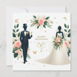 Happy Wedding Wenskaarten Feestdagenkaart