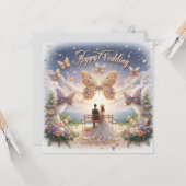 Happy Wedding Wenskaarten Kaart (Voorkant / Achterkant in situ)