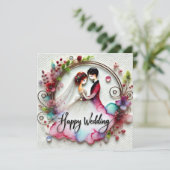 Happy Wedding Wenskaarten Kaart (Staand voorkant)